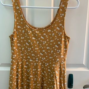 Yellow floral dress size small from forever 21